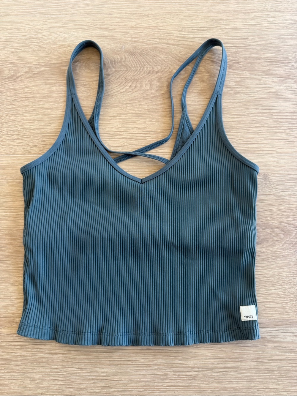 VUORI Ribbed Cropped Strappy Tank Top Shirt